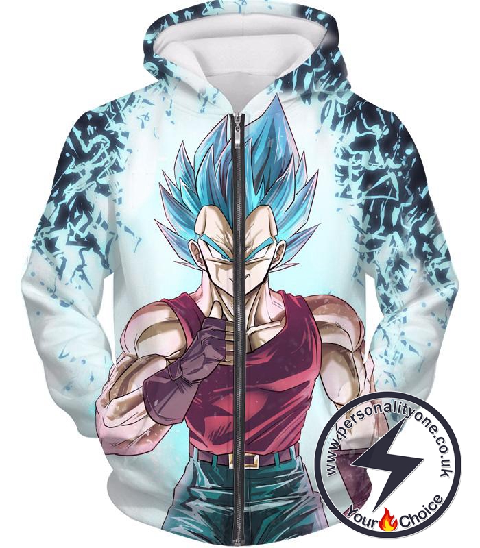 Dragon Ball Z Zip Up Hoodie - Super Saiyan Blue Vegeta GT